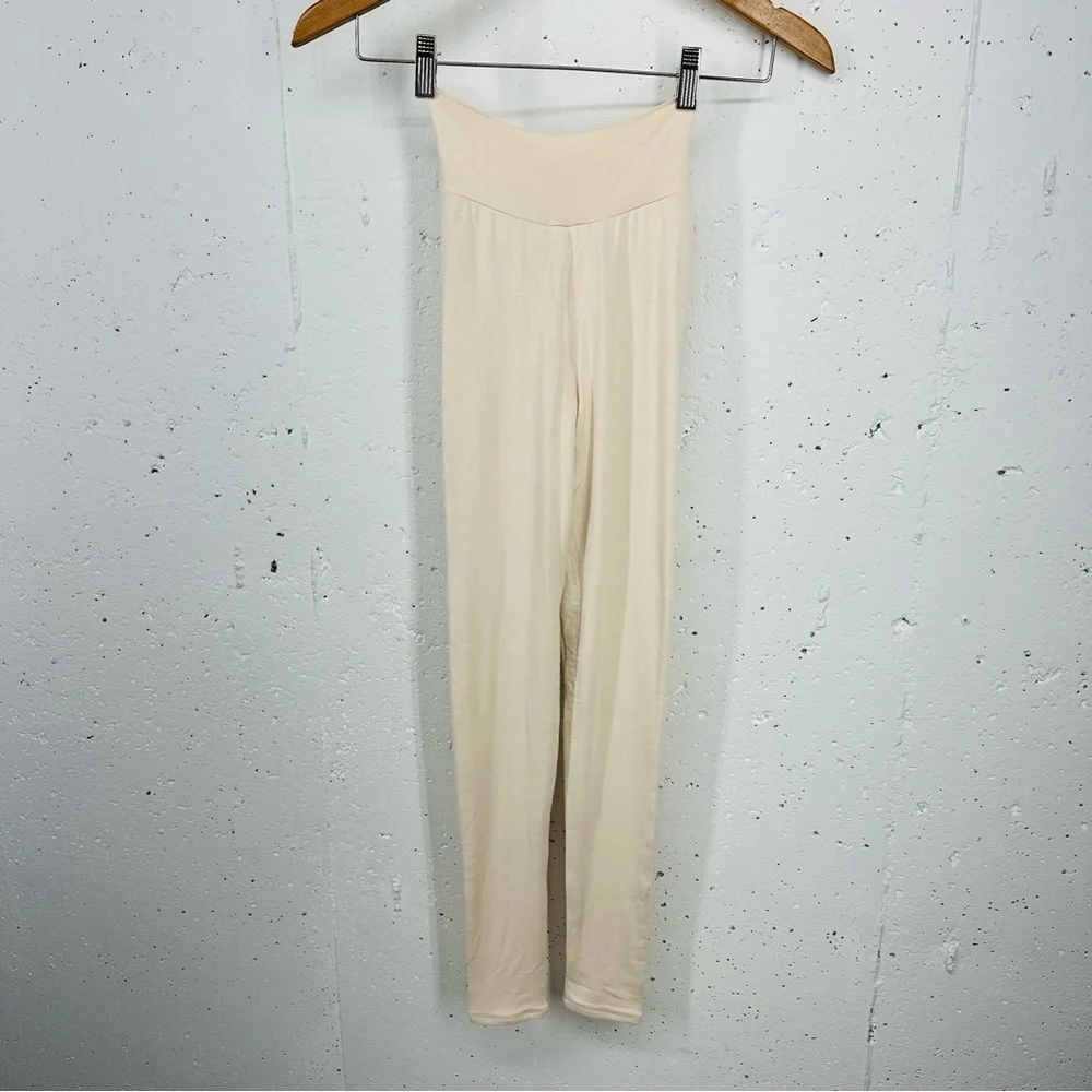 OH Polly size 2 Ivory High Waist Ruched Bootie Leggings NEW - Picture 2 of 14